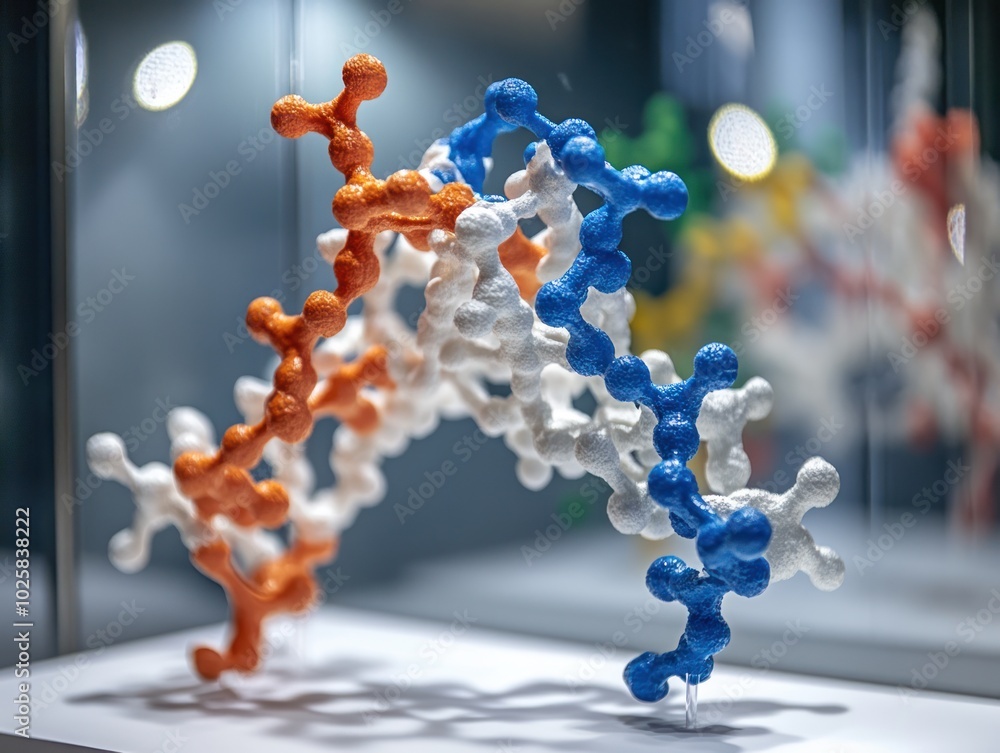 Poster a protein structure model used in enzyme engineering, displaying modified enzyme active sites for im