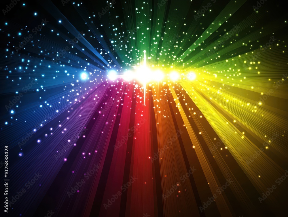 Poster a radiant colorful light flare for design, featuring soft gradients of color blending into each othe