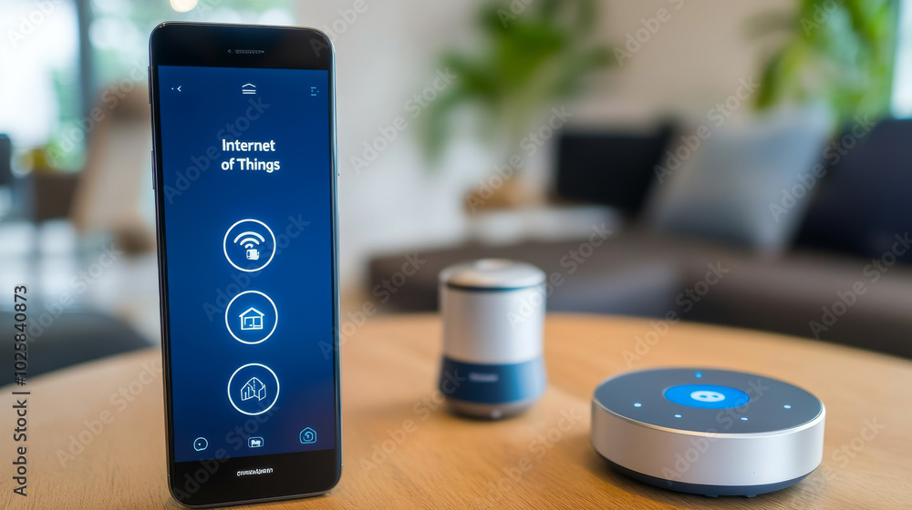 Poster a smart home lets you control your appliances with your phone. this is made possible by the 