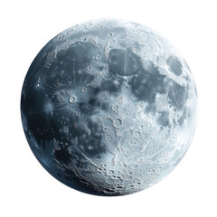 PNG close-up of the moon 3d icon, cartoon style minimal on transparent, isolate on white background