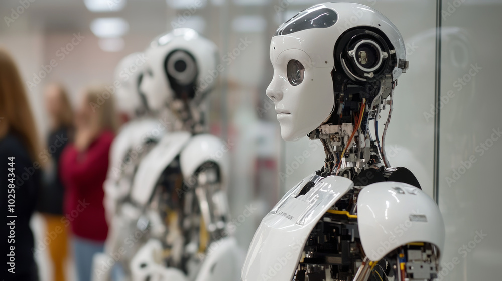Poster ai-powered robots are controlled by artificial neural networks. these robots have a user interface w