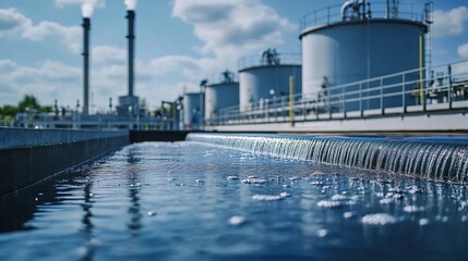 Industrial plant treating wastewater 