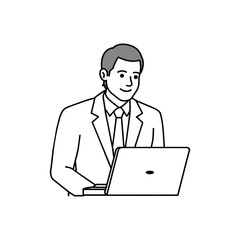 businessman working on laptop