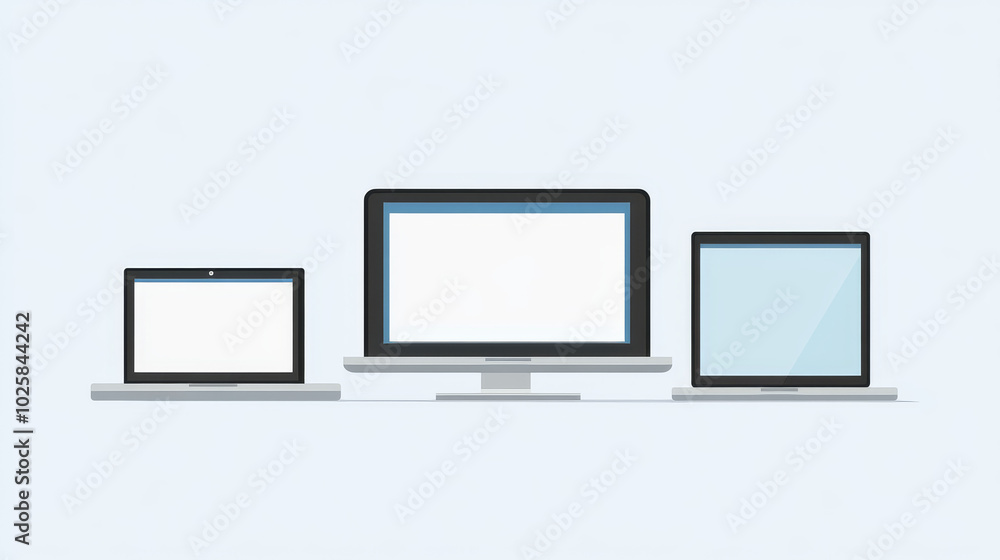 Poster this image shows how websites look on different devices, like laptops, tablets, and phones. it empha