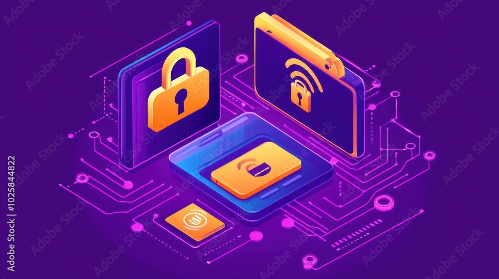 Poster Secure Digital Payment System with Lock and Circuit Board