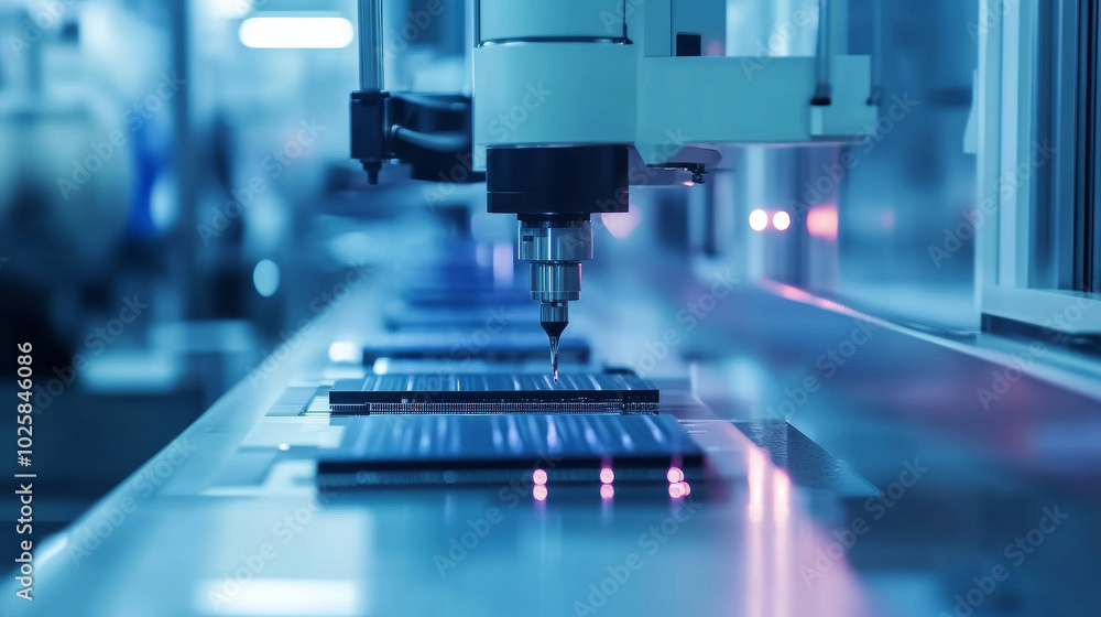 Poster silicon wafers are used to make tiny computer chips. machines with lasers precisely cut these chips 