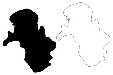 Windhoek City (Republic of Namibia, Khomas Region) map vector illustration, scribble sketch City of Windhoek map