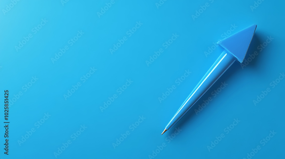 Poster a blue background with a 3d pointer, perfect for adding to your design presentations.