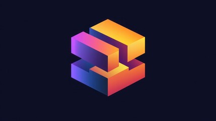 Abstract geometric logo with colorful gradients and a modern, minimalist design.