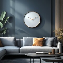 A simple wall clock with a minimalist design, complementing a serene living environment