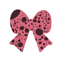 A textured retro bow or ribbon in a flat vector style