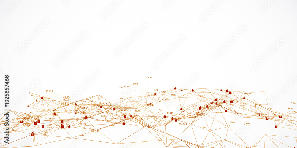 Poster Abstract data network visualization concept. 3D Rendering