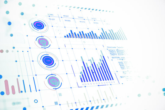 Data visualization with graphs and charts. 3D Rendering