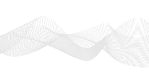 White abstract background with flowing particles. Flow wave with line landscape. Digital data structure. White paper Technology, data science, geometric border pattern. Isolated on white background.