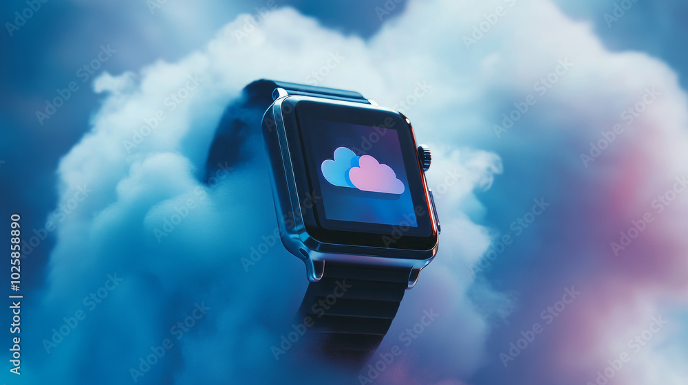 Aufkleber the smartwatch connects to the internet wirelessly to store your data in a cloud.