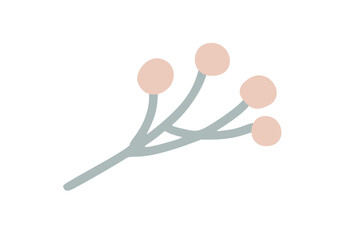 Hand drawn cute Berries vector illustration. autumn red fruit branch. Isolated cartoon graphic icon