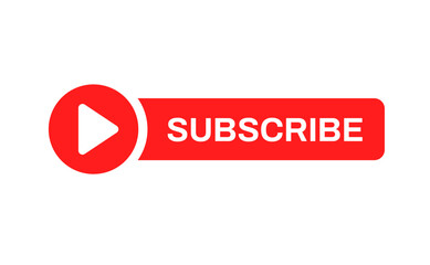 Red button subscribe. subscribe of channel, social media. Vector illustration