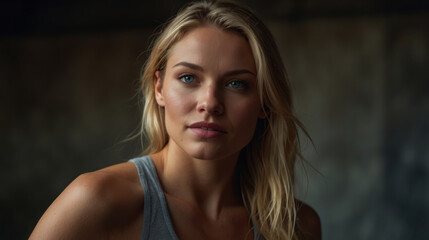 Fototapeta premium A portrait of attractive an sexy athletic woman