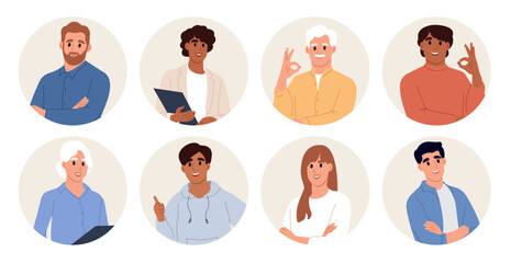 Business people avatars. People employees, office workers, entrepreneurs.urs. Vector flat illustration isolated on white background