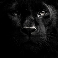 Panther face on a black background