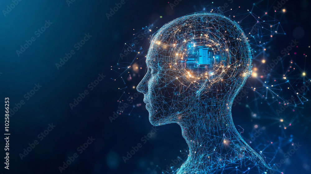 Poster ai technology is like a computer brain that can communicate with networks, analyze data, and learn f