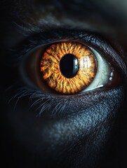 Obraz premium scary lackolantern eyes and mouth on a black background