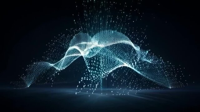 Futuristic Cloud Spinning Around Geometric Frame video