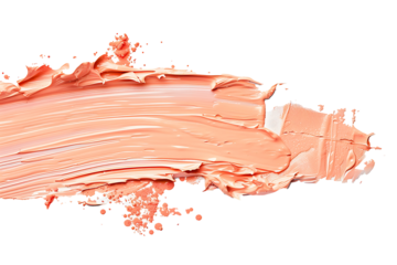 peach colored pain stroke isolated on transparent background
