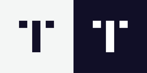 Obraz premium letter T minimal logo icon design