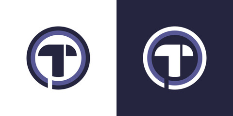 Modern and strong T initials abstract logo design