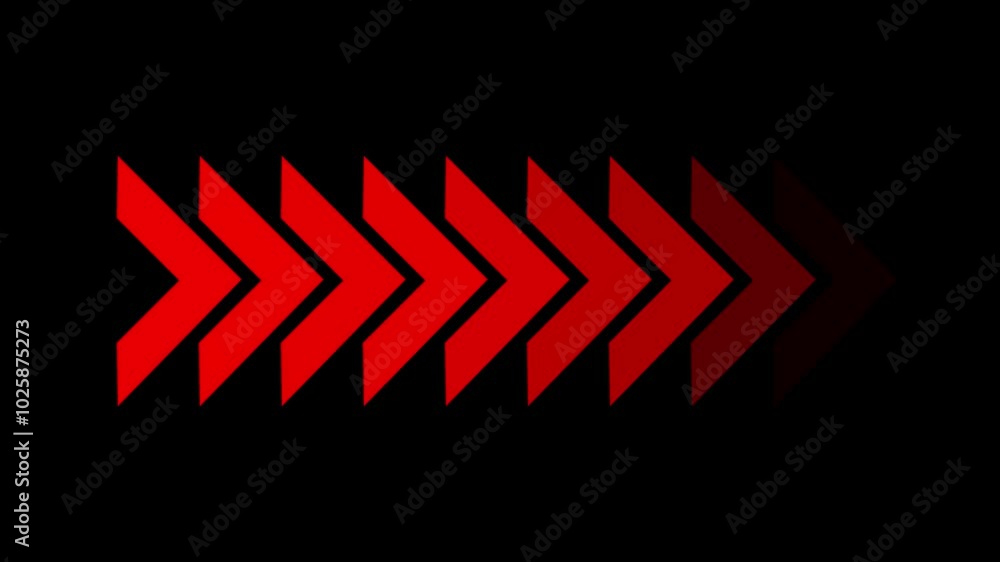 Poster animation of sweep arrow icon, upward and transparent with black background black swipe up pointing 