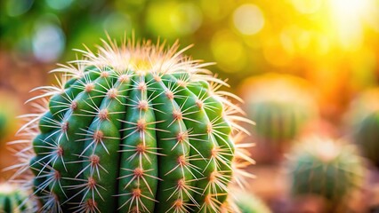 Close-up view of a cactus with blurred background