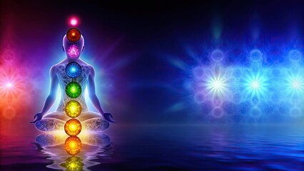 Close-up view of aligned chakras representing inner balance