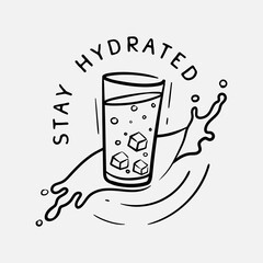 Stay hydrated hand drawn illustration
