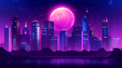 Fototapeta premium city skyline at night