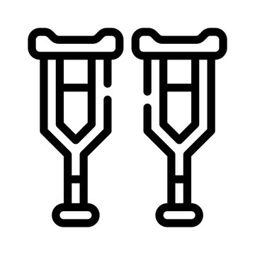 recommend clip art: Icon Crutches With Style Outline