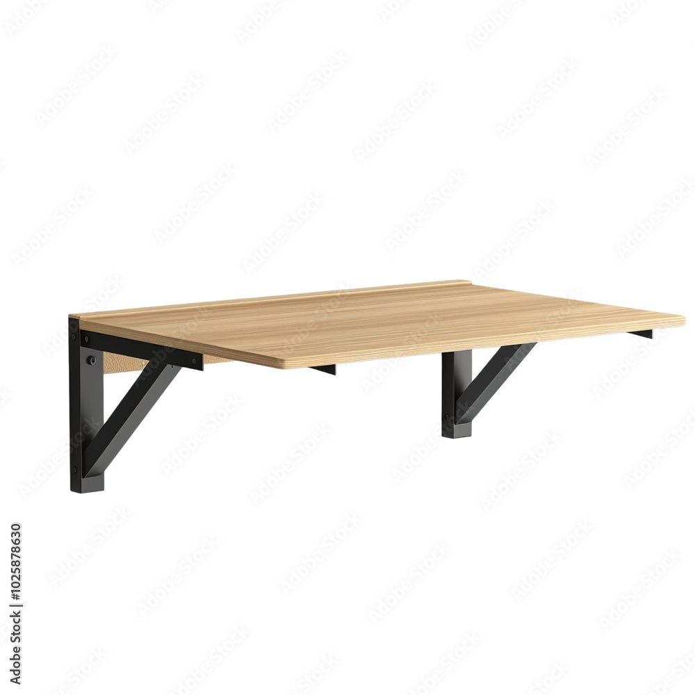 Wall mural wooden table isolated on white