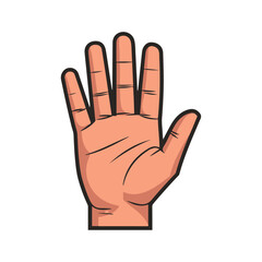 Hand clipart hand logo vector illustration with fingers hand gesture palm svg png background design background
