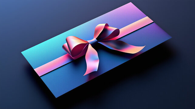 Elegant gift certificate template with a stylish ribbon design on a vibrant background