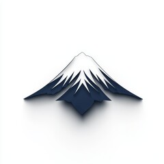Simple 3D Illustration of Mount Fuji with White Background