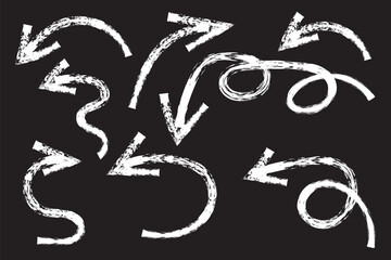 Various bold brush drawn arrows seamless pattern. Hand drawn different straight lines with angles, with bold arrows. Seamless abstract geometric pattern in sketchy grunge style.