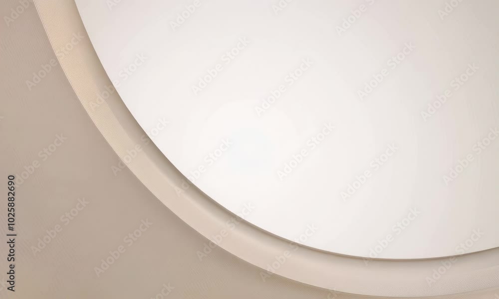 Poster a curved abstract background in beige tones with subtle lines and a white background.