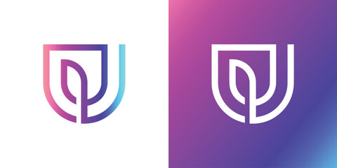 letter U logo alphabet design icon for business