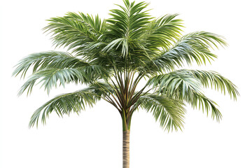Obraz premium Tropical palm tree, white isolate background