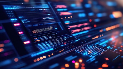 Fototapeta premium Data analysis digital engineer, Data encryption program Procurement of data code