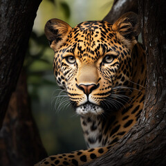 Naklejka premium portrait of a leopard