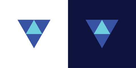abstract V Alphabet icon logo