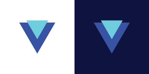 abstract V Alphabet icon logo