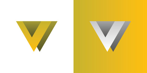 abstract V Alphabet icon logo