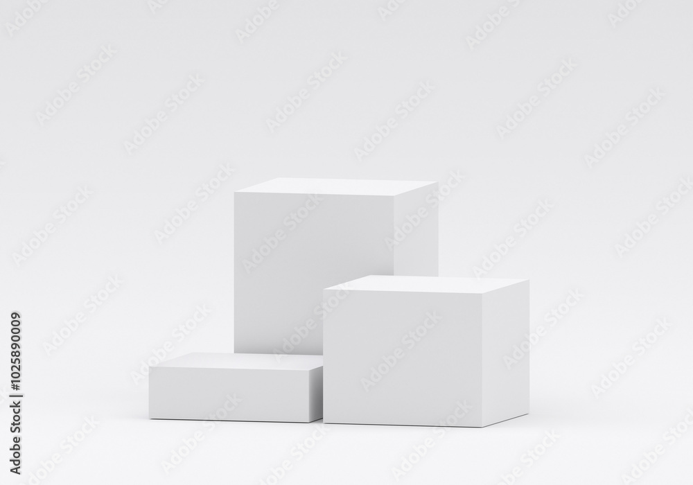 Canvas Prints white product display podium in studio room, for display presentation